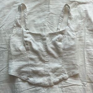Women’s White Corset Top, Size S, Abercrombie & Fitch, Adjustable Straps